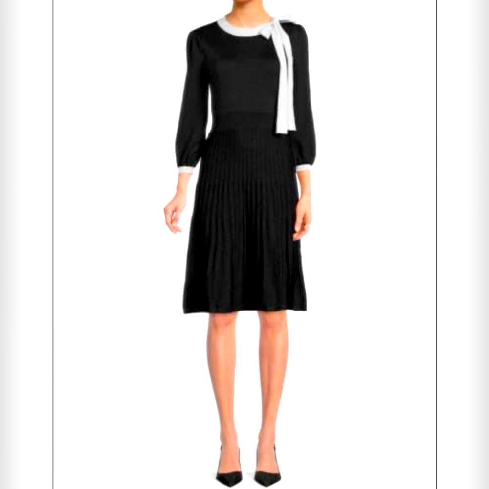 Nanette Lepore NWT Lightweight Sweater Dress ~ Black & Silver ~ Size Med